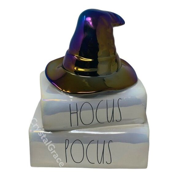 Rae Dunn HOCUS POCUS Halloween Witch Hat Iridescent Black Book Trick Treat Gift - Picture 8 of 8